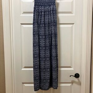 Gap Nautical Strapless Maxi Dress Women's Sz XS Navy White
